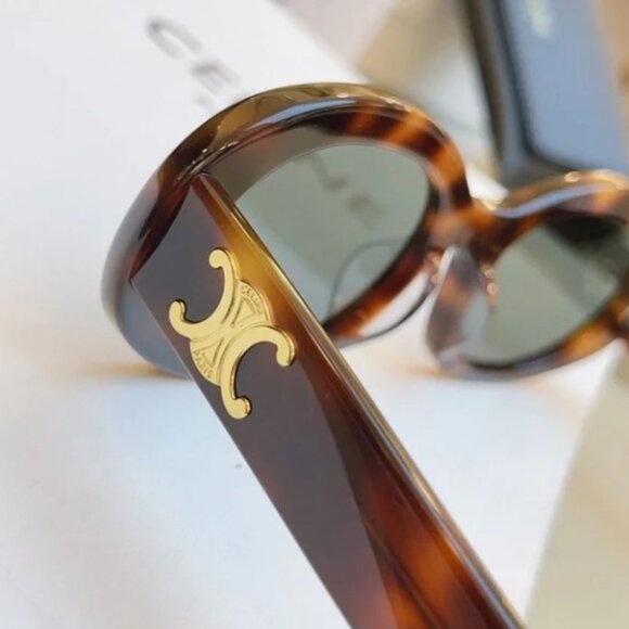 Celine Brown Tortoise Shell Sunglasses - Picture 8 of 9
